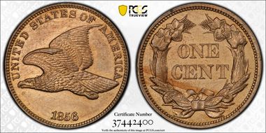 1856 1C Flying Eagle PR64