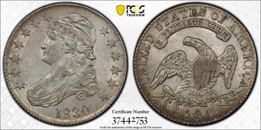 1830 50C Small 0 AU58