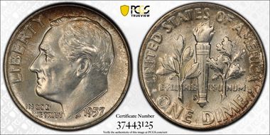 1957-D 10C MS66FB