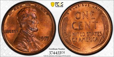 1955 1C Doubled Die Obverse MS65RB