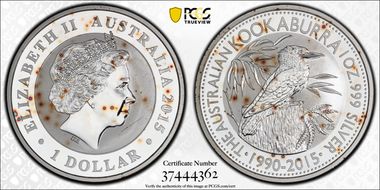 2015-P $1 Kookaburra Ag MS68