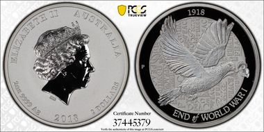 2018-P $2 WWI 100th Anniv. Piedfort MS66