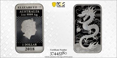 2018-P $1 Dragon PR67DCAM