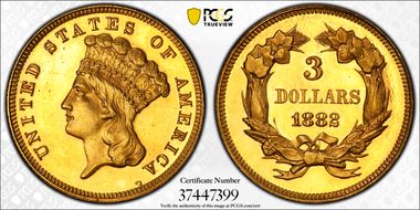 1882 $3 PR64CAM