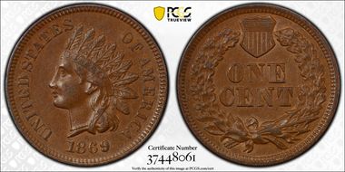 1869 1C AU58BN
