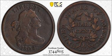 1804 1/2C Spiked Chin F12BN