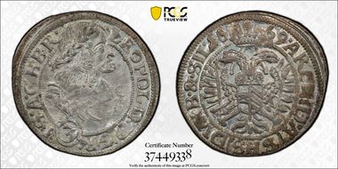 1669-SHS 3 Kr Breslau KM-471  Ag AU58