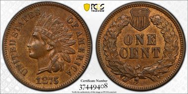 1875 1C AU58BN
