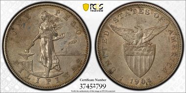1904-S Peso AU55