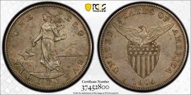1904-S Peso AU55