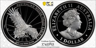 2019-P $1 Wedge-Tailed Eagle High Relief PR70DCAM
