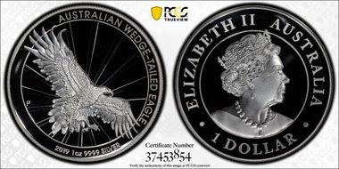 2019-P $1 Wedge-Tailed Eagle High Relief PR70DCAM