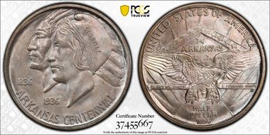 1936-D 50C Arkansas MS66