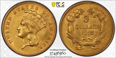 1878 $3 AU58