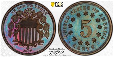 1867 5C J-573 PR65RB