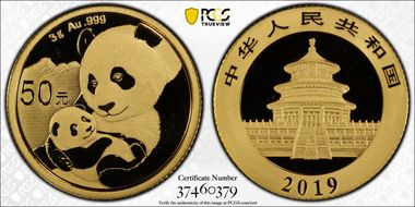 2019 50 Yn Panda Gold MS69
