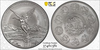 2019-Mo 2 Onza Libertad Silver First Strike MS70