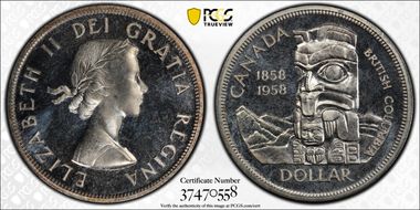 1958 S$1 British Columbia PL67