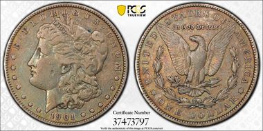 1901 $1 Doubled Die Reverse VF35