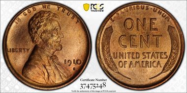 1910-S 1C MS66+ RD