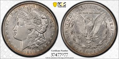 1921-S $1 VAM 1B-4a, Thorn Head AU53