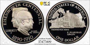 1990-P $1 Eisenhower PR69DCAM