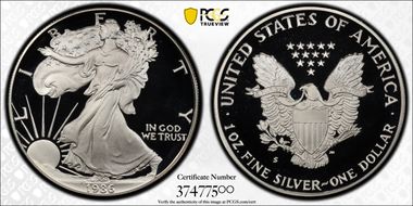 1986-S $1 Silver Eagle PR69DCAM