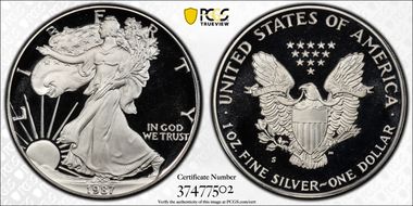 1987-S $1 Silver Eagle PR68DCAM
