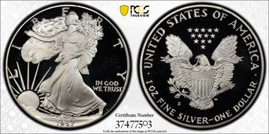 1987-S $1 Silver Eagle PR69DCAM