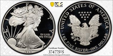 1988-S $1 Silver Eagle PR69DCAM