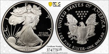 1990-S $1 Silver Eagle PR69DCAM