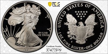 1991-S $1 Silver Eagle PR69DCAM