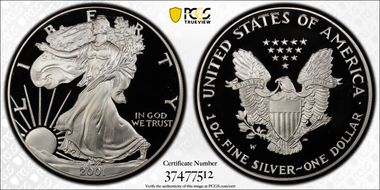 2001-W $1 Silver Eagle PR69DCAM