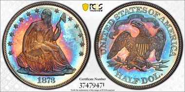 1873 50C No Arrows PR66