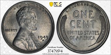 1943-D 1C MS67