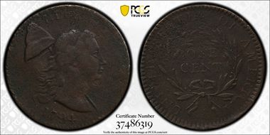 1794 1C Double Chin, S-19b Head of 1793 N1BN