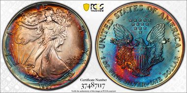 1987 $1 Silver Eagle MS68