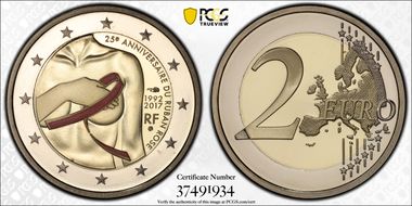 2017 € 2 25th Ann Pink Ribbon Colorized PR68DCAM