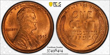 1916 1C MS66RD