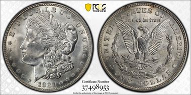 1921-D $1 MS66