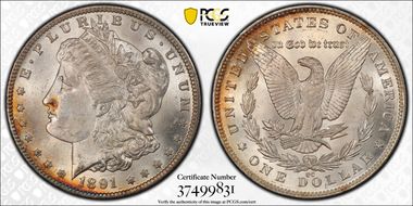 1891-CC $1 VAM 3, Spitting Eagle MS63