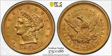 1851 $2.50 AU53