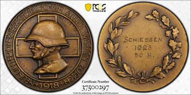 "1918" Medal Zurich R-1814 Bronze SP64
