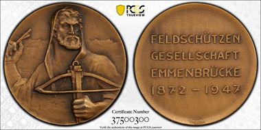 1947 Medal Lucerne R-918A Bronze Emmenbrucke SP66
