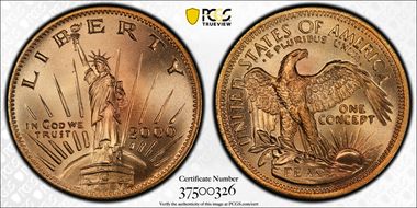 2000 AE Token X#581, Gallery Mint Concept MS68