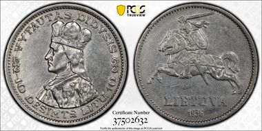 1936 10 Litu KM-83  Ag AU53