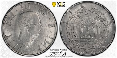 1940-R 2 L Reeded Edge - Magnetic KM-78b MS63