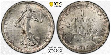 1916 1 Fr Gad-467 F-217 MS62