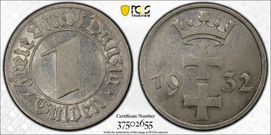 1932 Gulden KM-154 AU55