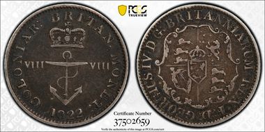 1822 $1/8 XF40